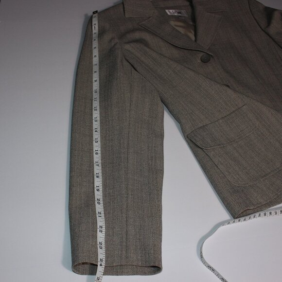 Vintage Gray Le Suit 2-Piece Suit with Jacket and Skirt Size 14 - Picture 6 of 15